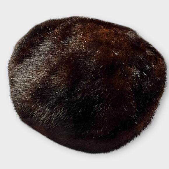 VINTAGE Marshall Fields Bill Blass Long Brown 100% Genuine Mink Fur Coat & Hat - Picture 9 of 11